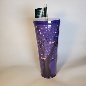 Starbucks Tumbler Cup Glow in the Dark Eyes Purple Venti Fall Halloween '22 NWT